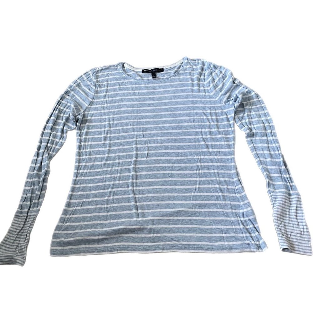 White House black market blue stripe long sleeve size large